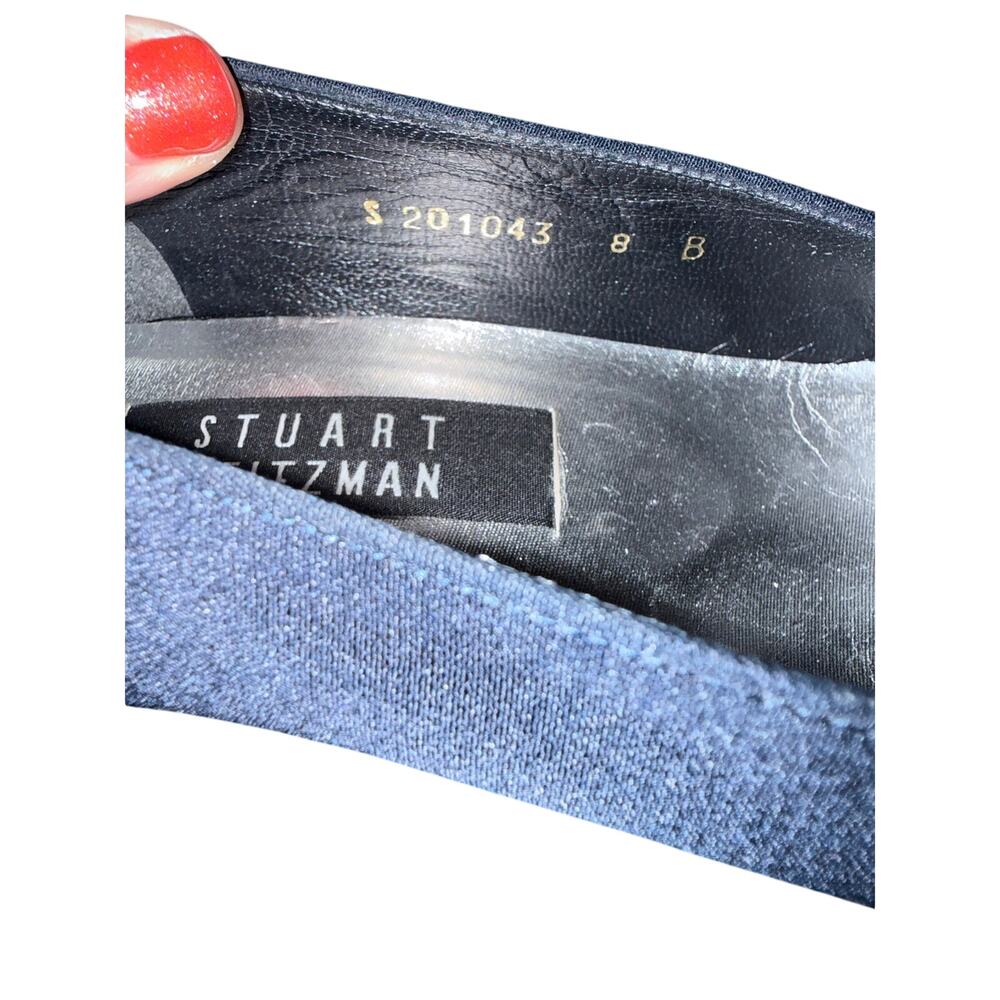 Vintage Navy Blue Stuart Weitzman Almond Toe Pumps Size 8B - Picture 3 of 4
